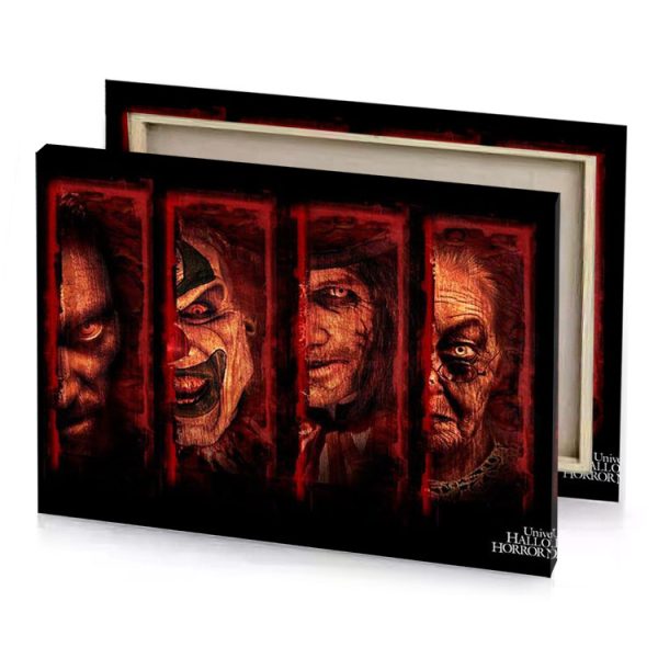 the evil family wallpaper burgundy canvas - Image 4