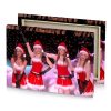 the girls in santa costumes are posing for camera spanish red canvas - Image 4