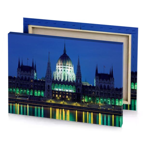 the hungarian parliament building lit up at night lapis lazuli canvas - Image 4