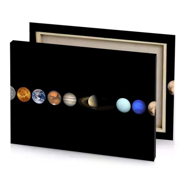 the planets in solar system smoky black canvas - Image 4