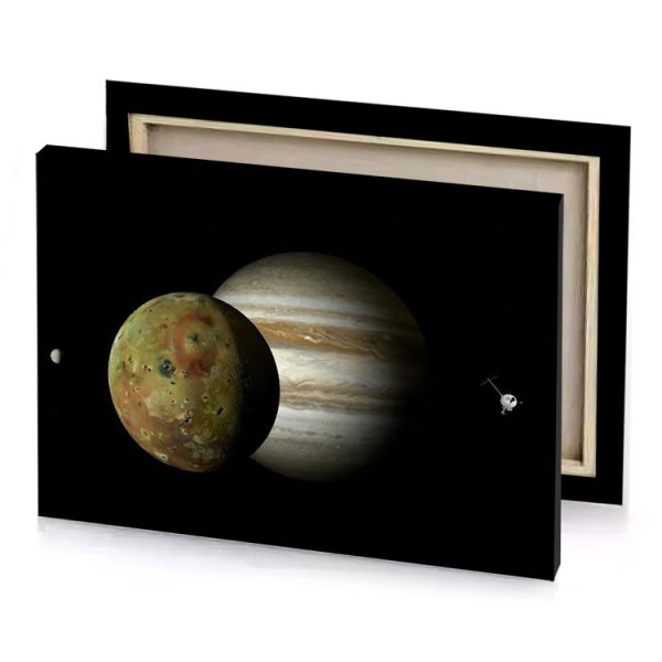 the planets including planet and sun dark olive green canvas - Image 4