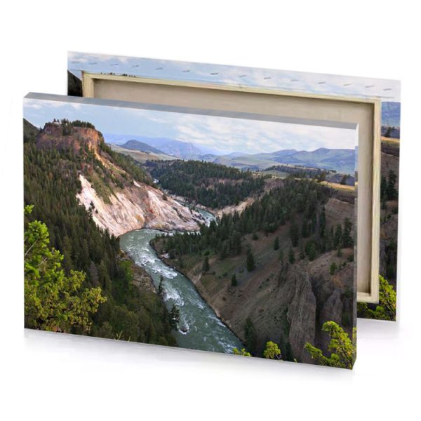 the yellowstone river in national park bistre canvas - Image 4