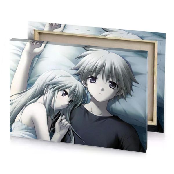 two anime girls laying in bed platinum canvas - Image 4