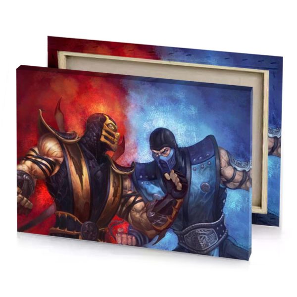 two characters in a fight vermilion canvas - Image 4