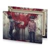 two children standing in front of a heart shaped wall garnet canvas - Image 4