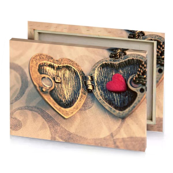 two heart lockes with a red inside rosy brown canvas - Image 4