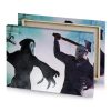 two people in costumes holding a baseball bat thistle canvas - Image 4