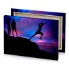 two people jumping in the air dark slate blue canvas - Image 4