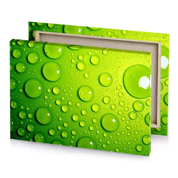 water drops on green background spring bud canvas - Image 4