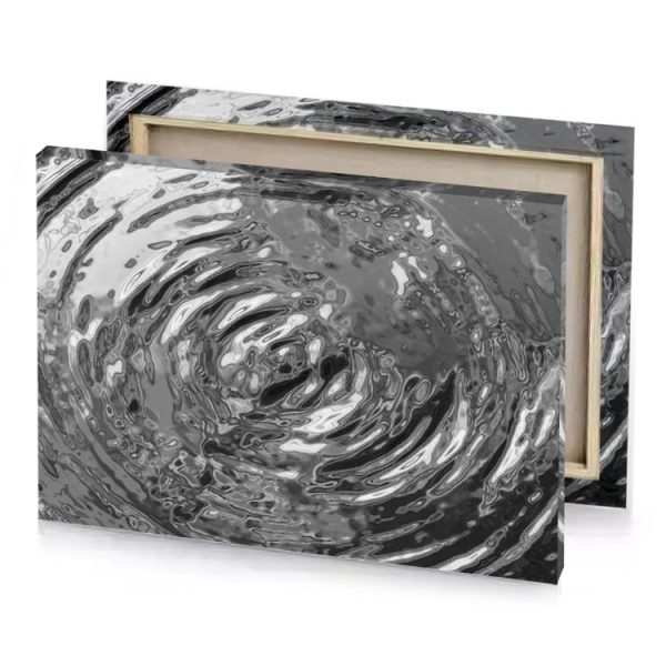 water ripple in black and white gray canvas - Image 4