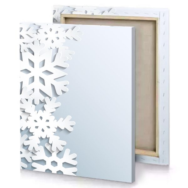 white snowflakes on a blue background canvas - Image 4