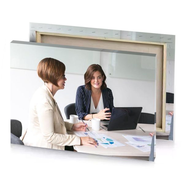 woman wearing a white blazer platinum canvas - Image 4
