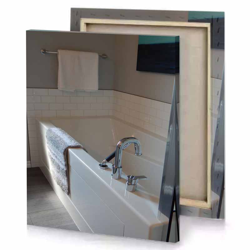a bathtub with towel on it camouflage green canvas