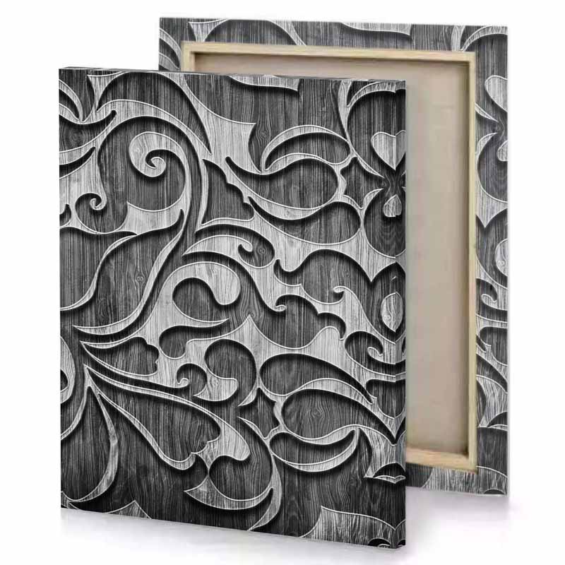 a black and white background with pattern canvas