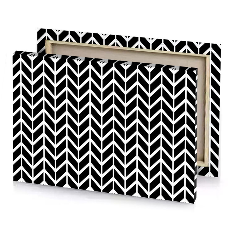a black and white geometric pattern canvas