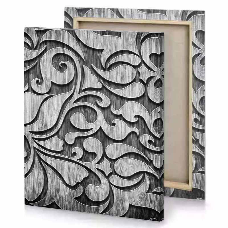 a black and white wood texture with swirly patterns canvas