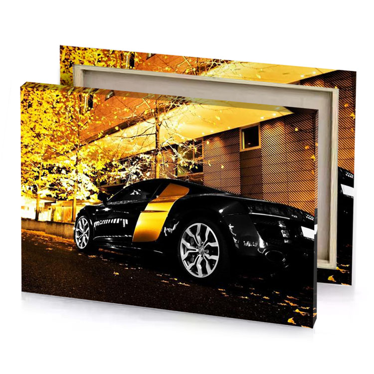 a black and yellow car parked on the side of sienna canvas