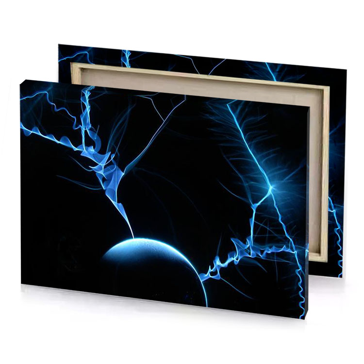 a black background with blue light steel canvas