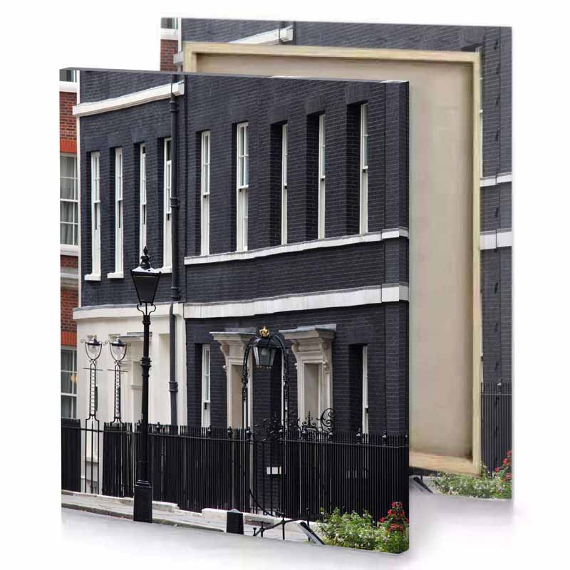 a black fence taupe canvas
