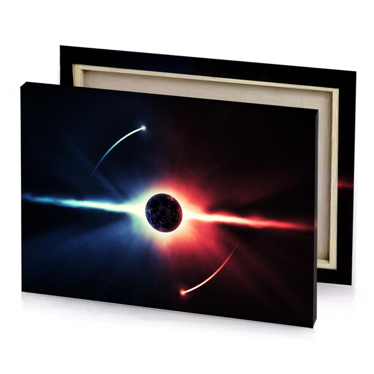 a black hole in the center of brown canvas