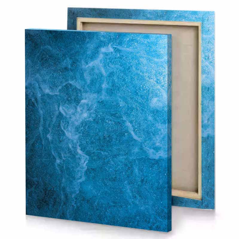 a blue background with pattern of water denim canvas