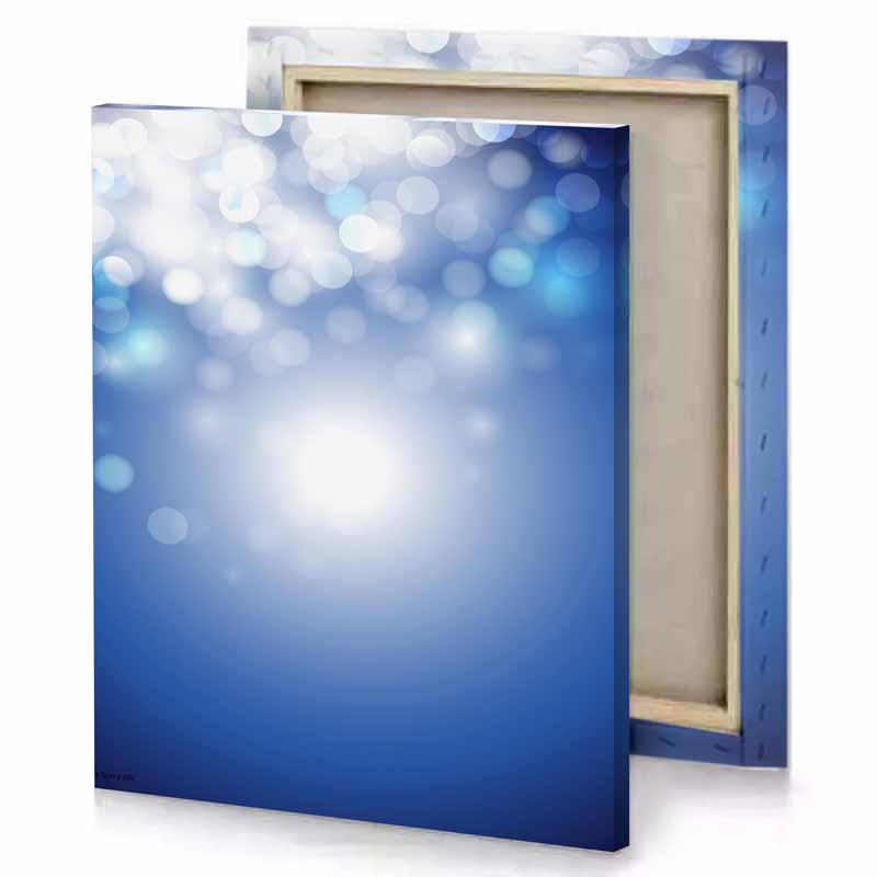 a blue background with white circles light steel canvas