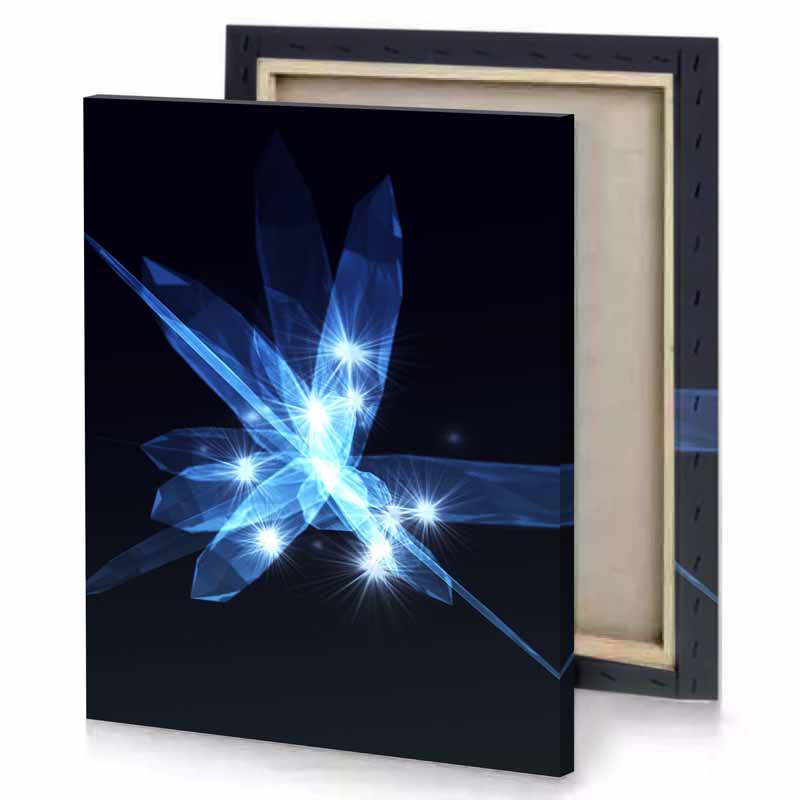 a blue flower with star in the middle iceberg canvas