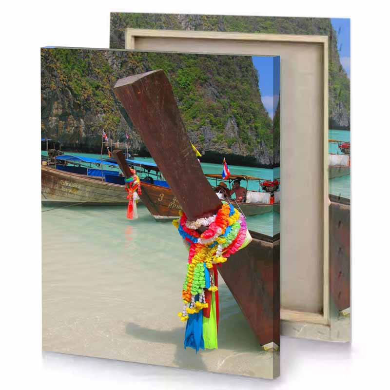 a boat in the water lust canvas