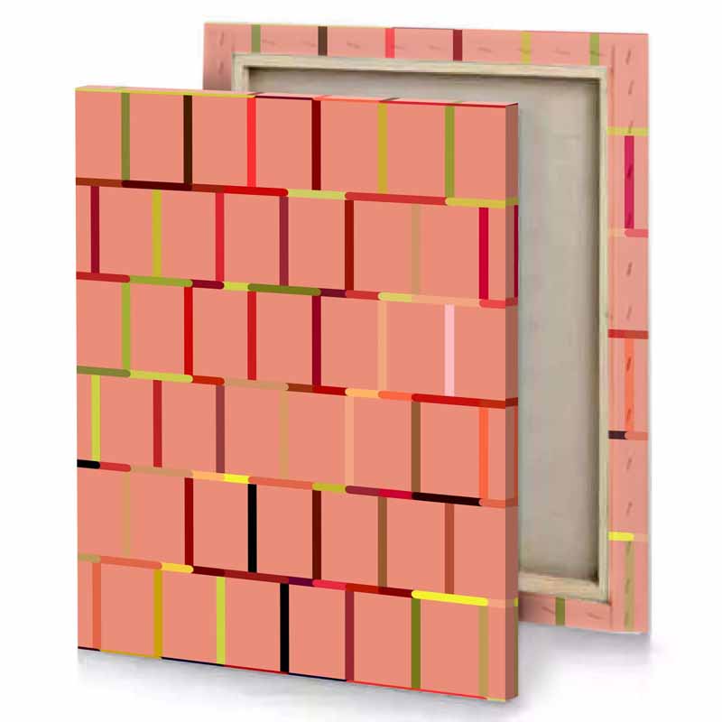 a brick wall with many different colors firebrick canvas