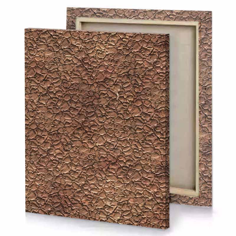 a brown background with small leaves canvas