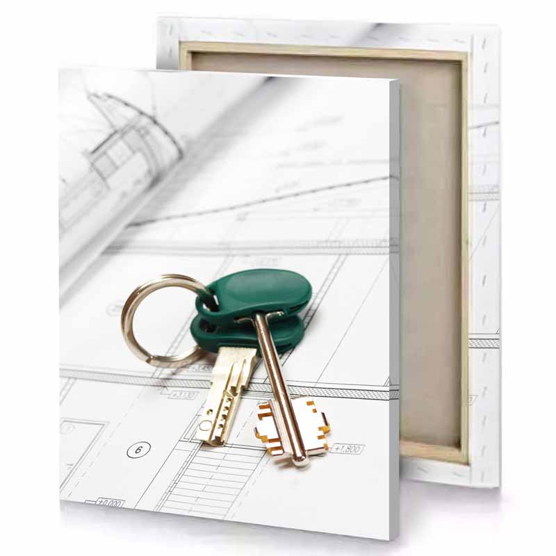 a bunch of keys on top blueprint viridian canvas