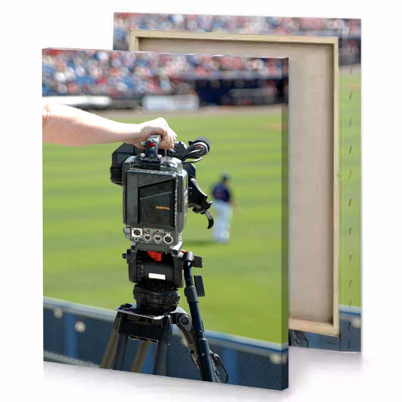 a camera on tripod dark khaki canvas