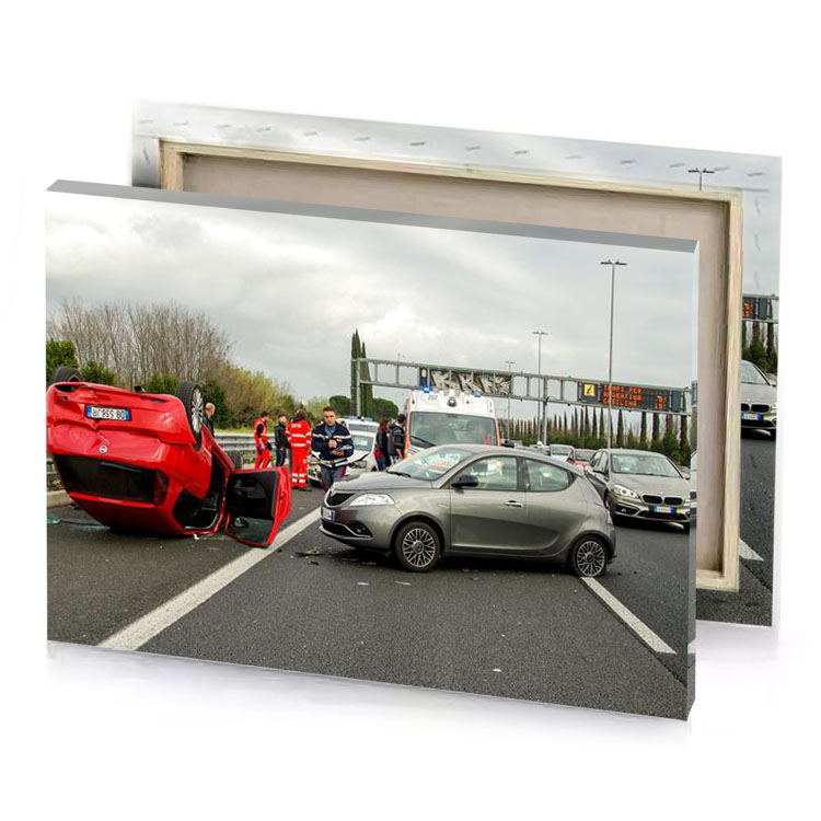 a car that is on the side of road brown canvas