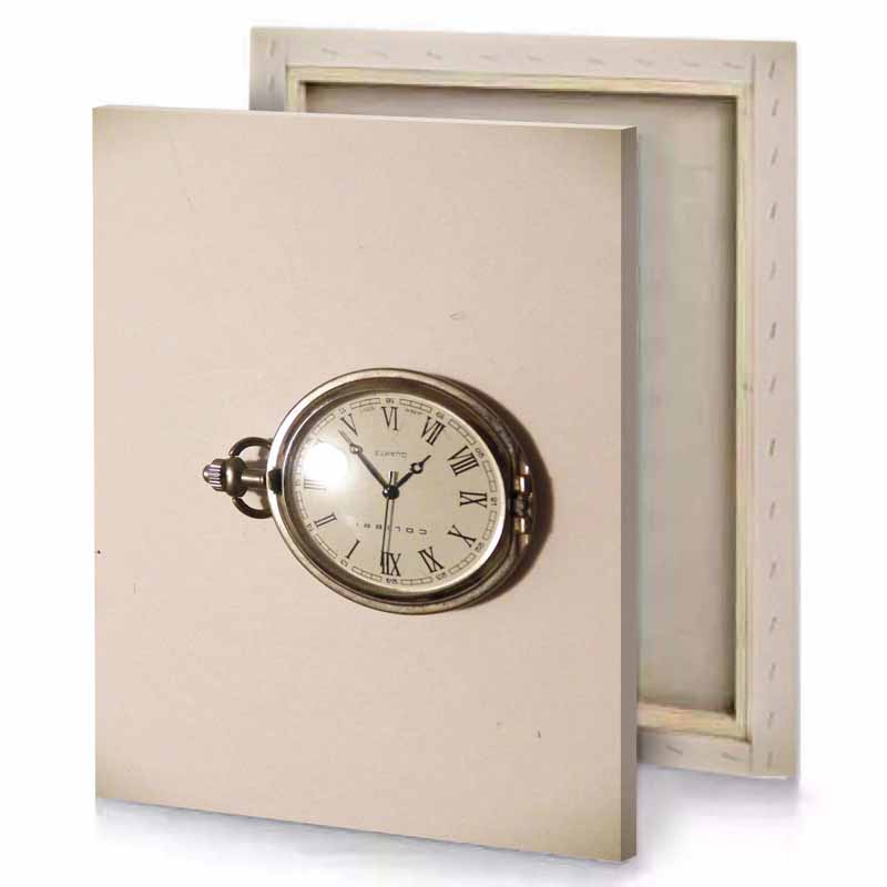 a clock is on the wall of room garnet canvas