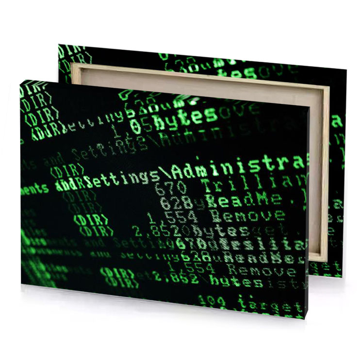 a close up of computer screen with green text smoky black canvas