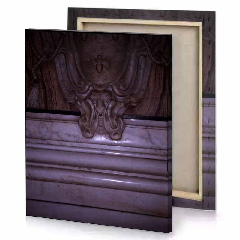 a close up of marble sculpture gray canvas