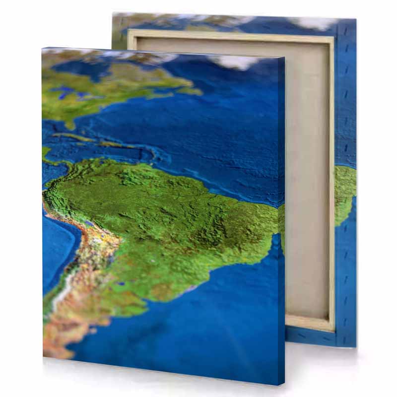 a close up of the earth with map in background dark olive green canvas