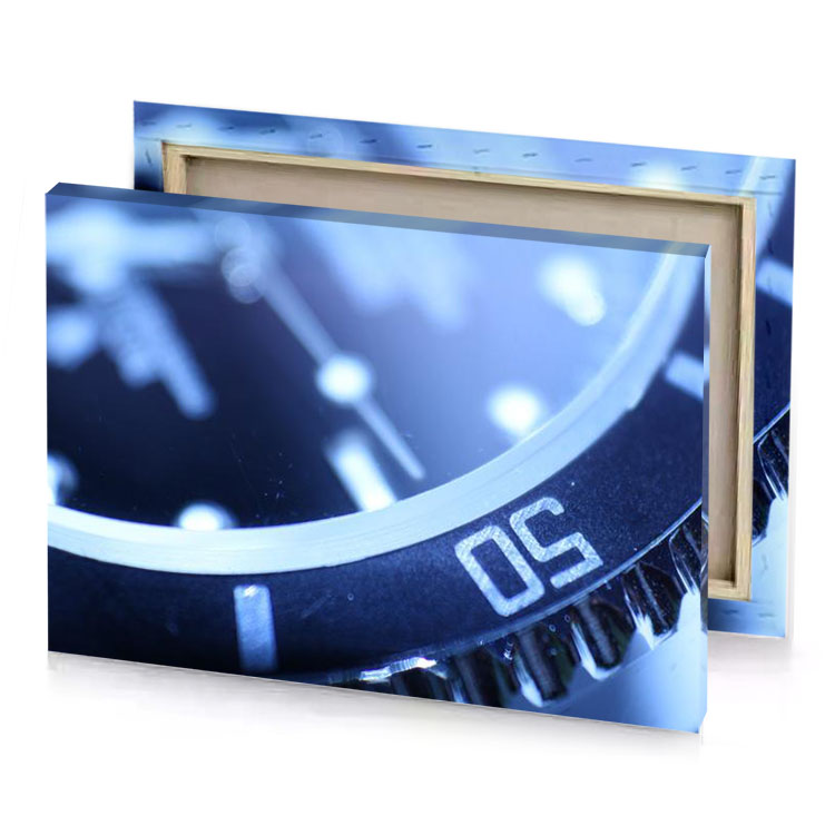 a close up of watch face with clock iceberg canvas