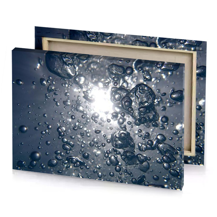 a close up of water bubbles in blue sky manatee canvas