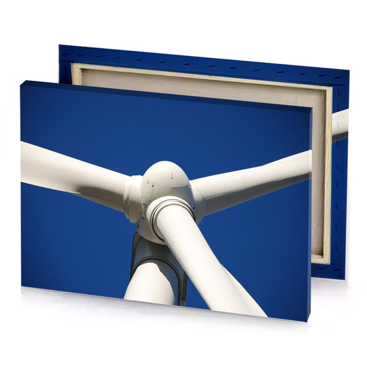 a close up of wind turbine charcoal canvas