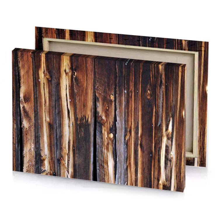 a close up of wooden fence garnet canvas