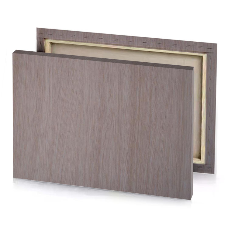 a close up of wooden surface gray canvas