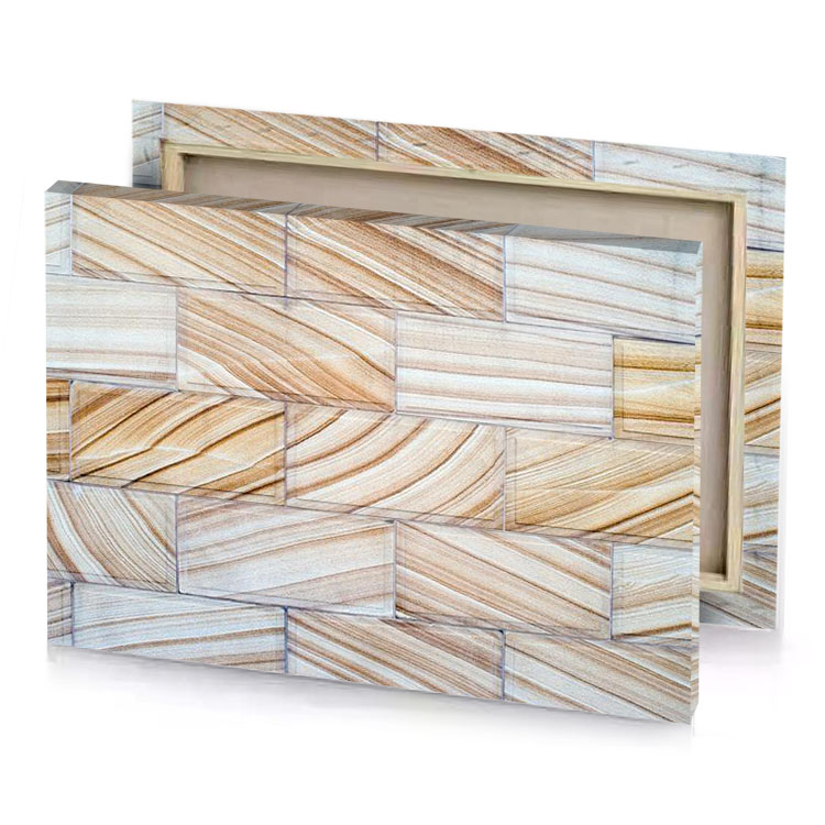 a close up of wooden wall tan canvas