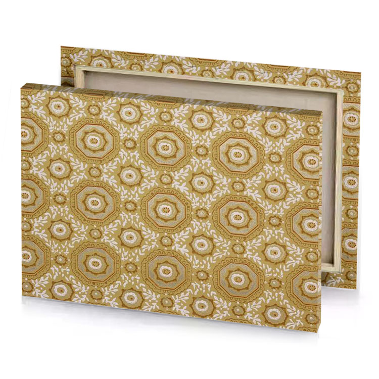 a close up of yellow and white fabric tan canvas