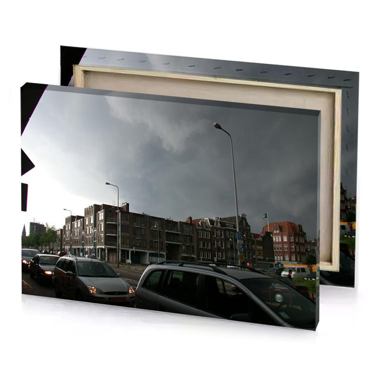 a cloudy sky gray canvas