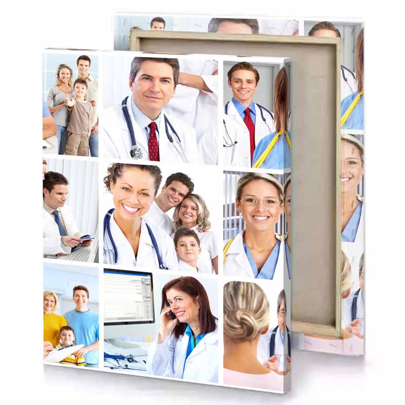 a col of doctor and nurse white smoke canvas