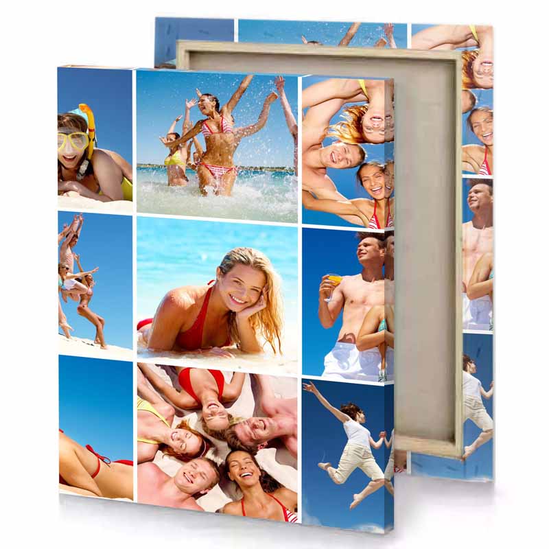 a col of group people playing in the sand steel blue canvas
