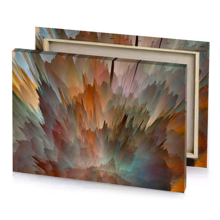 a colorful abstract painting copper canvas