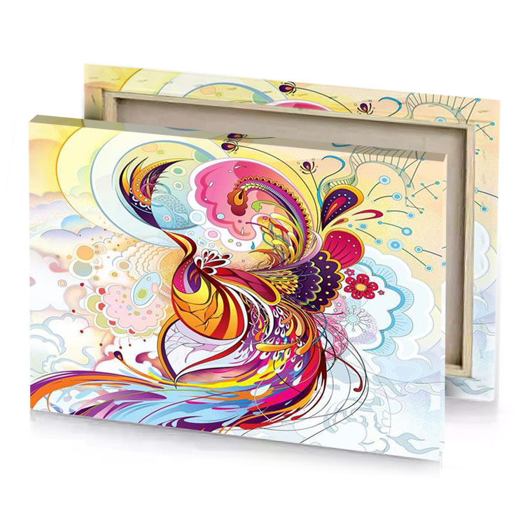 a colorful abstract painting with butterfly brown canvas