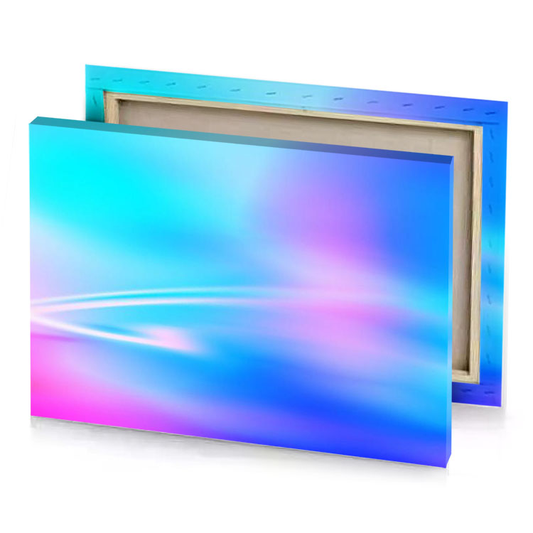 a colorful background with blue and pink jeans canvas